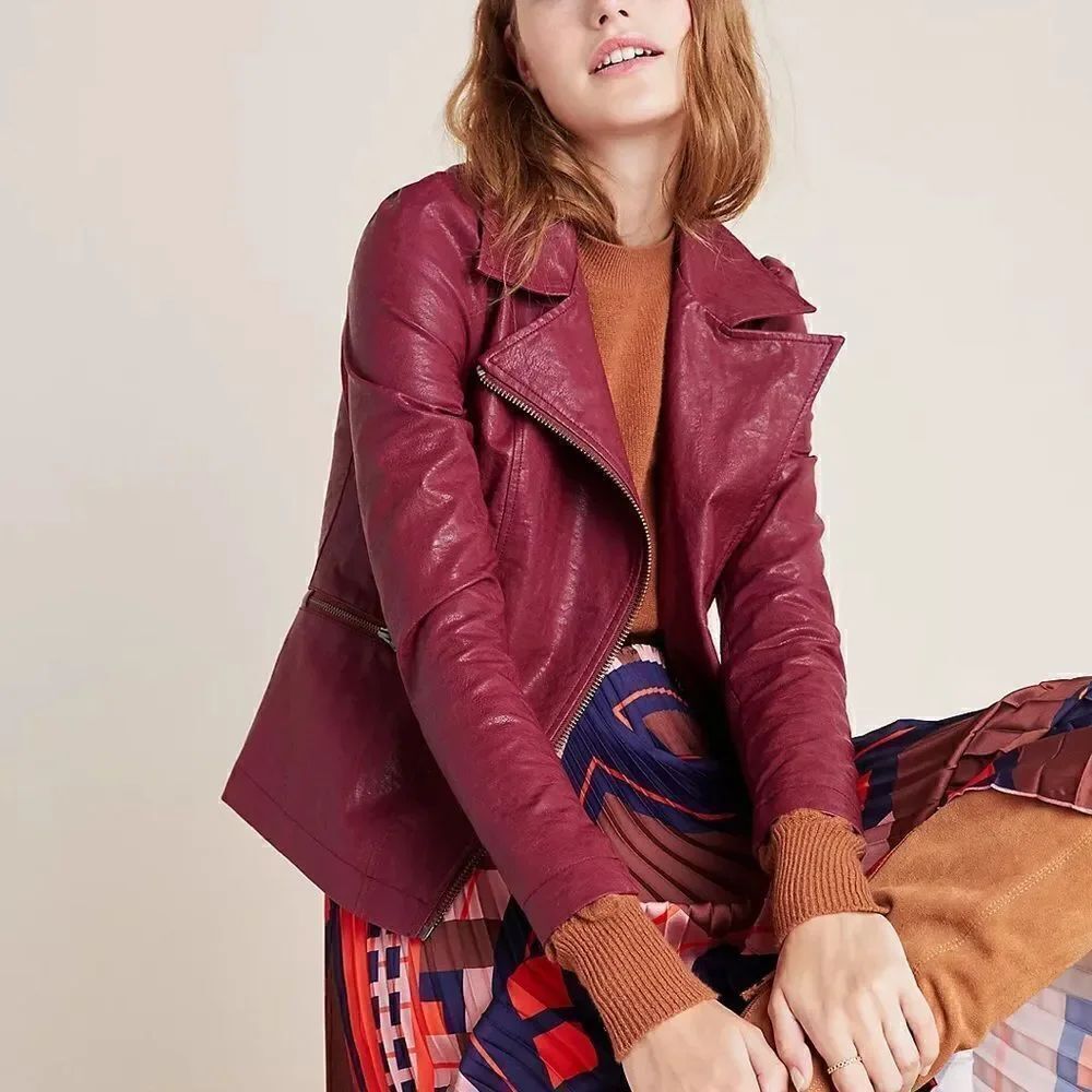 Anthropologie Petula Puff-Sleeved Moto Jacket Small